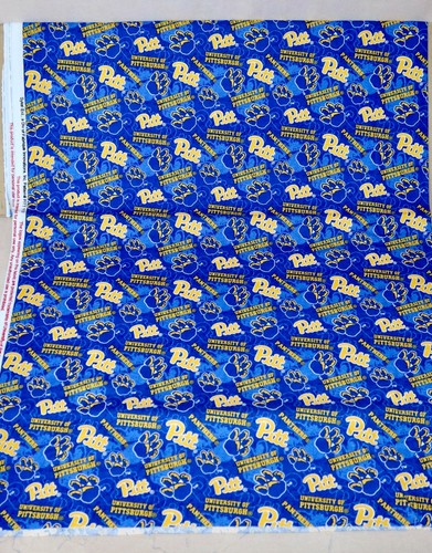 University Of Pittsburgh ~ Paw Pattern College Cotton Fabric 1/4 Yard 9” X 44” - Picture 11 of 21