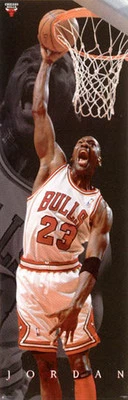 SPORTS POSTER WAREHOUSE Michael Jordan DOOR-SIZED Vintage 1997 Chicago Bulls Costacos HUGE 23x71 POSTER