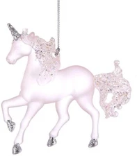 Kurt Adler Matte Pink Unicorn with Glitter Ornament