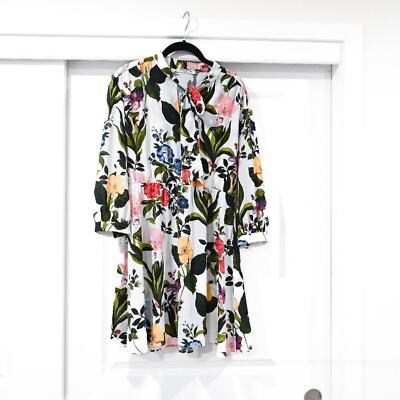 Vivetta Size Medium Tie Neck Floral Dress