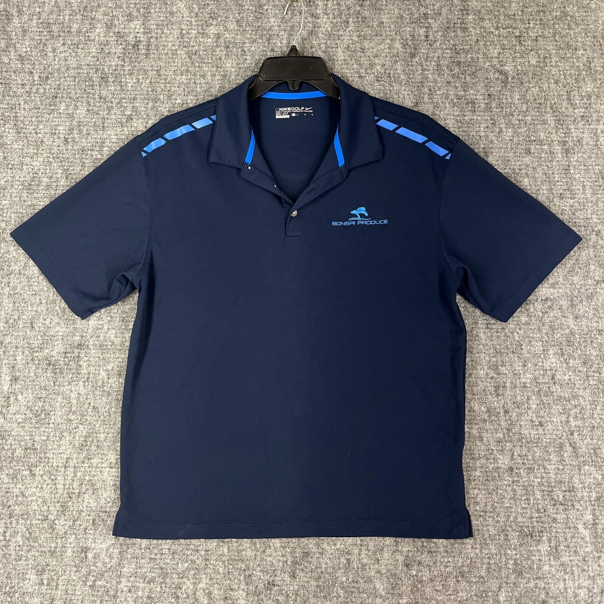 Nike Golf Polo Shirt Men L Dri Fit Bonsai Produce Business Casual