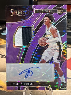 2021-22 Select Joshua Primo RC Patch Auto RPA Purple Pulsar Prizm 007/15 