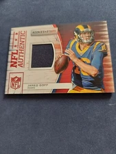Jared Goff 2018 Panini Leaf Rookies & Stars Player Worn Jersey Card