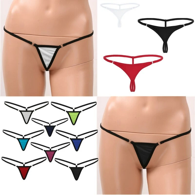 Women Micro Panties Backless Bikini Briefs Low Rise Thongs G-string  Underwear