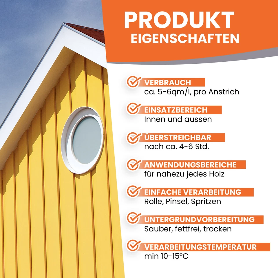 Holzlack Holzschutzlack Holzschutzfarbe Holzfarbe Zaunfarbe Holz 1-20L BE-420 - Bild 4 von 4