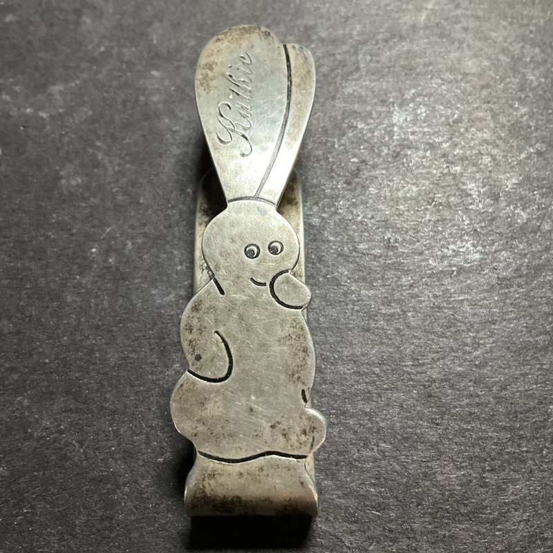 Unique Allen Alder Sterling Rabbit Napkin/Money Clip #121213