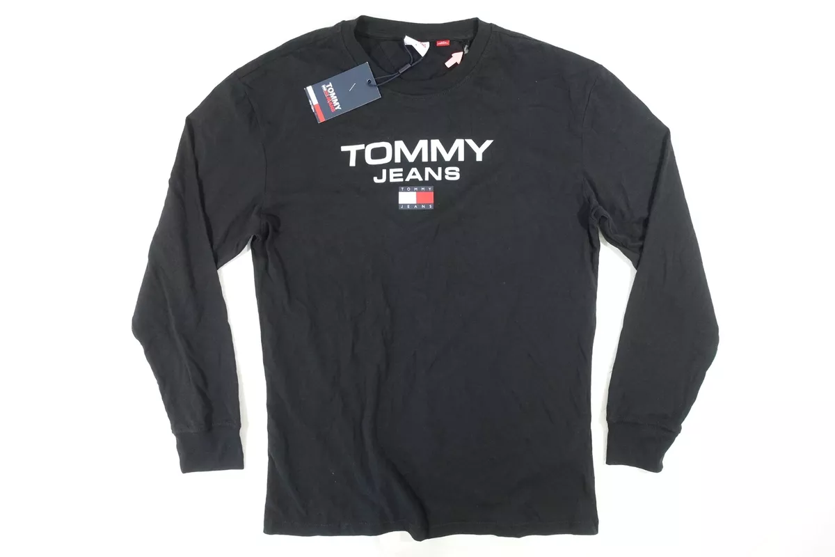 Tommy hilfiger black long sleeve t clearance shirt