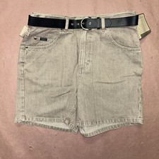 Vintage 1990 s Lee Rivited Denim Shorts With Belt, Deadstock Size 10