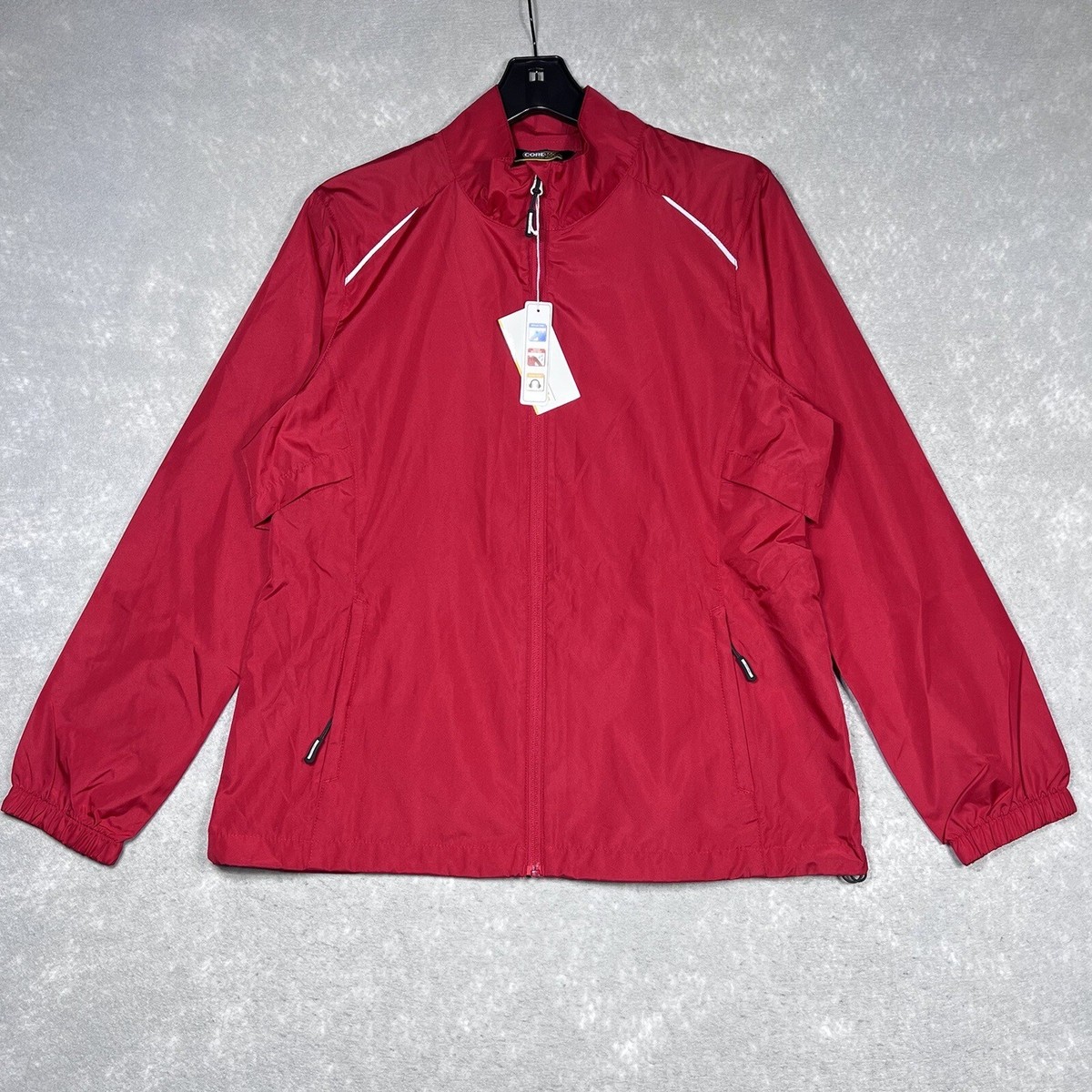 Core 365 by North End Jacket Women Large Red Lightweight Windbreaker Jacket  NWT