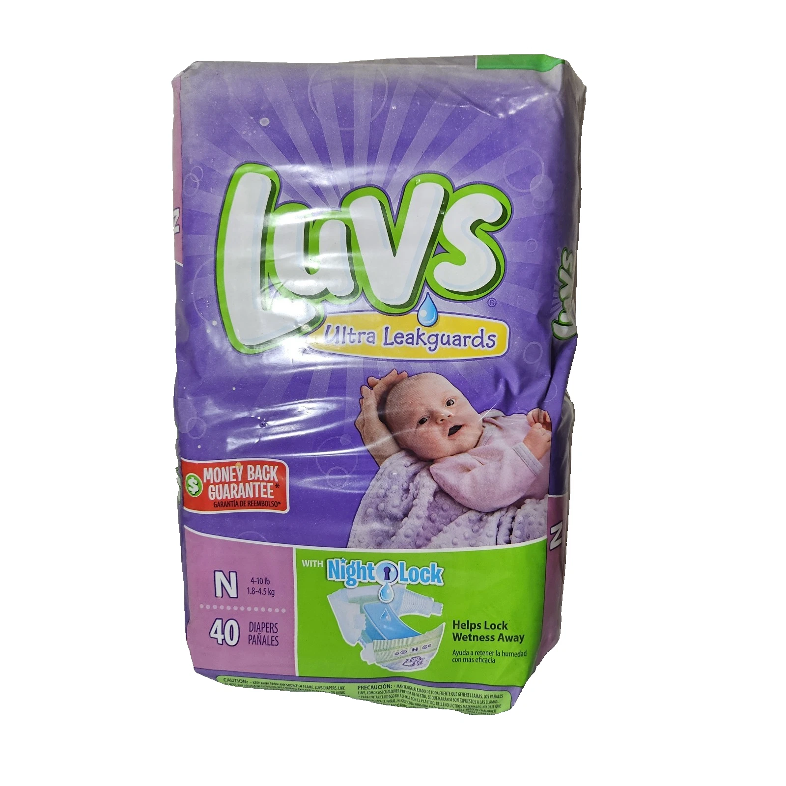 Vintage Luvs Ultra Leakguards -Size N NEWBORN 40 Count