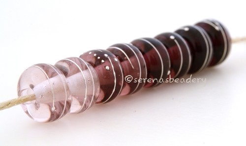 2 TRANSPARENT AMETHYST * with Fine Silver Wire - Lampwork Glass Beads - taneres - Picture 4 of 22