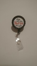 "Sleep All Day, Nurse All Night" Retractable ID Name Badge Holder-Alligator