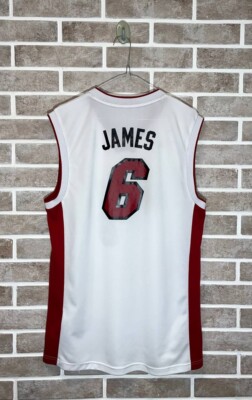 adidas Miami Heat James 6 ユニフォーム ユースLサイズ James # 6 Miami Heat NBA White Basketball Jersey Adidas | eBay