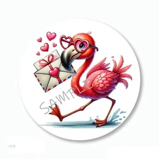 Happy Mail Valentine Flamingo Scrapbook Stickers Envelope Seals Labels Favors