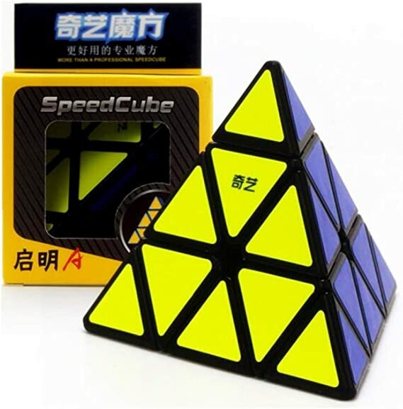 JOPHEK Pyramide Cube, 3x3 Speed Cube Pyraminx Cube Magique Cube Autocollant sur Noir, Pyramide Puzzle Magic Cube | Votre wishlist sur