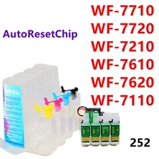 refillable ciss wf 7720 wf 7710 wf 7210 wf 7620 wf 7610 7110 252 ink cartridge *
