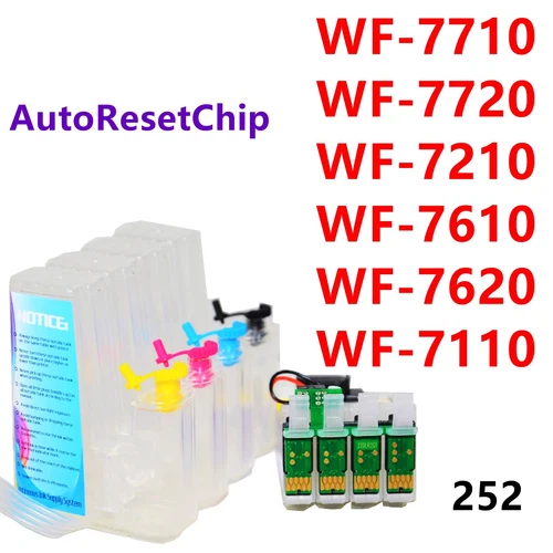 refillable ciss wf 7720 wf 7710 wf 7210 wf 7620 wf 7610 7110 252 ink cartridge *