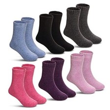 Children's Winter Warm Wool Socks Kids Boy Girls Hiking 8-12 Years Solid Color