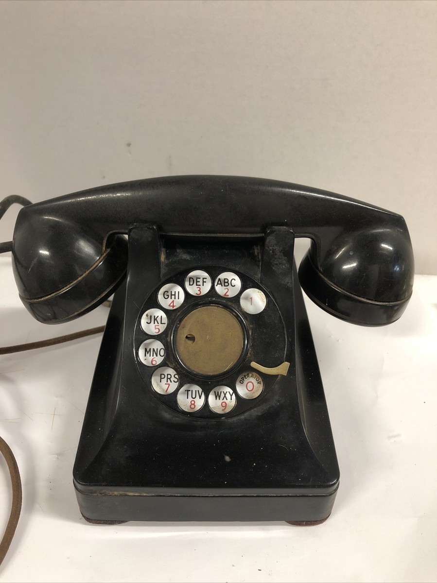 Vintage 1940 Bell System Western Electric Black Rotary Desk Phone