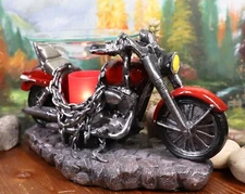 Ebros Red Vintage Motorcycle Chopper Bike Electric Oil Or Tart Burner Figurine