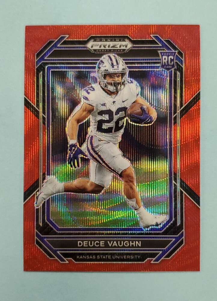 2023 Panini Prizm Draft Deuce Vaughn Red Wave Rookie RC #126 Card