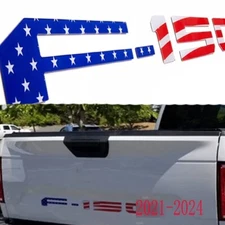 USA Flag 3D Raised Tailgate Insert Decal Letters For F-150 2021-2024 5PCS Badge