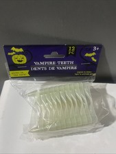 New Halloween Vampire Teeth Glw in the Dark 12 Pcs White
