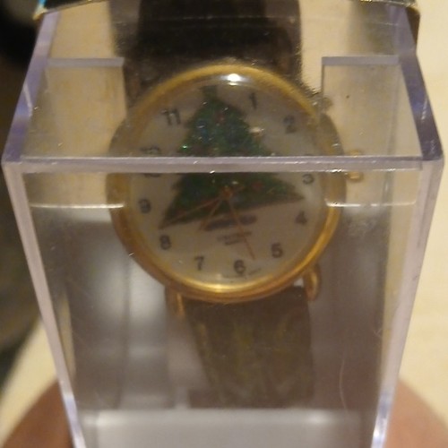 Unitron Women's Light-Up Musical Quartz Watch Christmas Tree Dial w/ Box