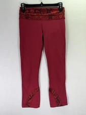 Lululemon Run Inspire Crops II Bumble Berry Ziggy Snake Bordeaux Drama Women’s 4