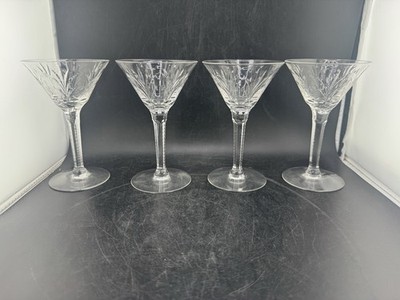 Vtg Set Of 4 Seneca Glass Heritage 5.25  Tall Glasses 
