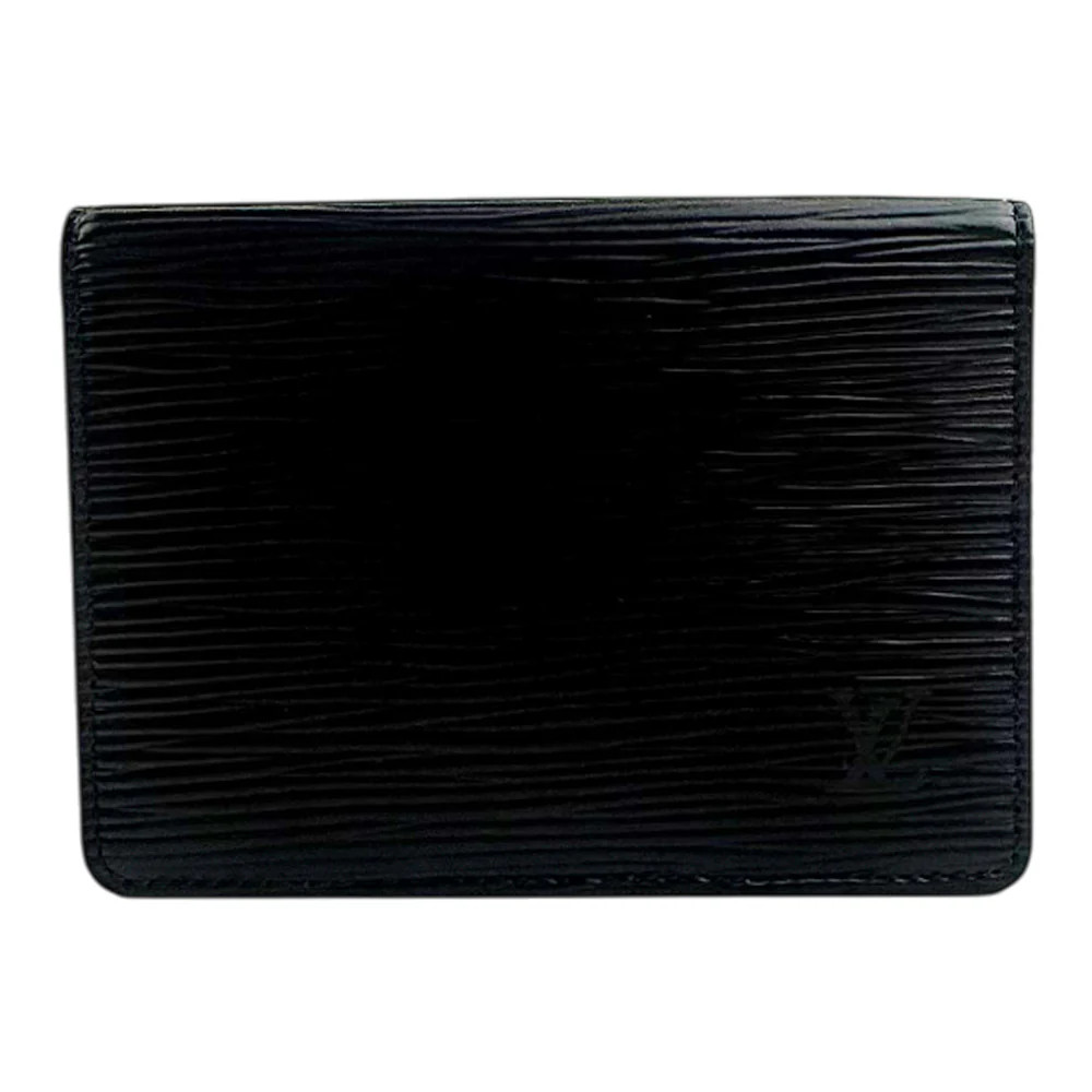 LOUIS VUITTON Black Leather Epi ID Card Holder LHQ1318