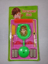 Vintage Toy Dresser Dress Up Set Pretend Play Toys NOS Mirror Comb Curlers