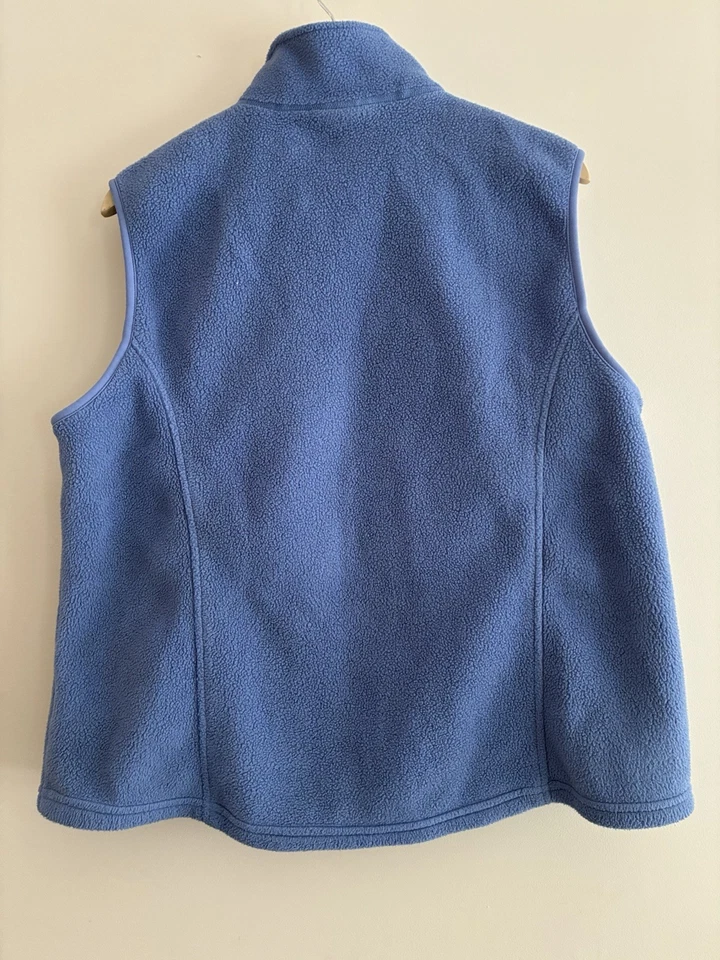 L.L. Bean Polartec Womens Classic Solid Blue Fleece Zip-Up Mock Neck Vest XL-Reg - Image 4 of 4