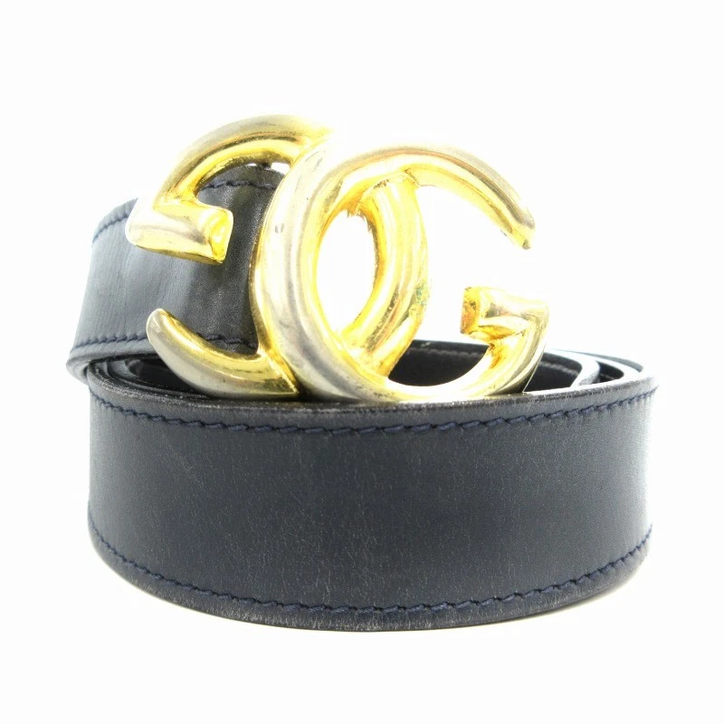 Gucci Ancienne Ceinture Gg Boucle Cuir Noir/Gv Wy Femme