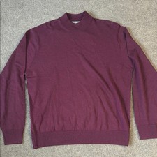 Raffi Linea Uomo Sweater Mens L 52 Merino Wool Maroon Preppy Grandpa School