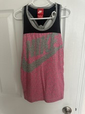 Nike Girls size Medium Sleeveless Tank Top Racerback Pink Gray