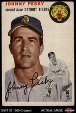 1954 Topps #63 Johnny Pesky Tigers 2 - GOOD