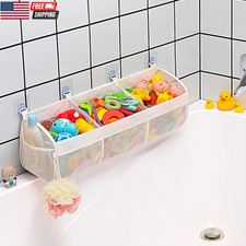 Original 3 Compartment Horizontal Large Openings Bath Toy Organizer for Tub, Cap
