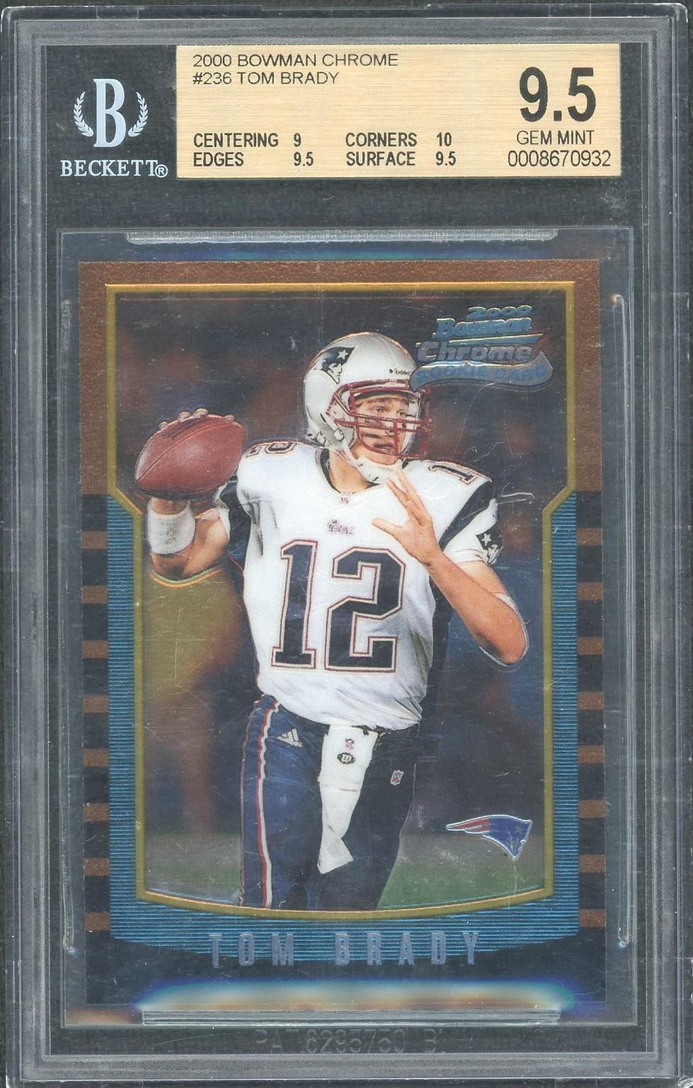 2000 Bowman Chrome Tom Brady Rookie #236 BGS 9.5
