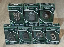 (7) Hanayama Cast Puzzle Level 4-6 UFO, ELK, PADLOCK, H & H, ENIGMA  And More