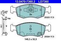 ATE BremsbeläGe Bremsbelagsatz FüR Fiat 500E 332 312 Lancia Ypsilon