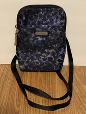 Baggallini Take Two Small RFID Bryant Crossbody - Violet Black Print