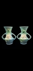 Set of 2 Vintage Roseville Pottery Water Lily Vase 73-6, 6" × 5.5"