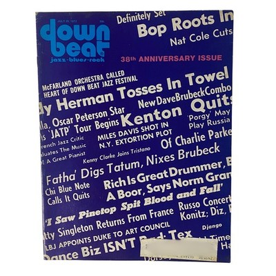 Down Beat Magazine July 20, 1972 Vol 39 No. 13 Robin Kenyatta & The Gypsy Life