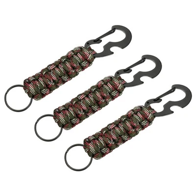 Für 3Pcs Paracord Schlüsselanhänger mit Flaschenöffner, Rot - Bild 1 von 4