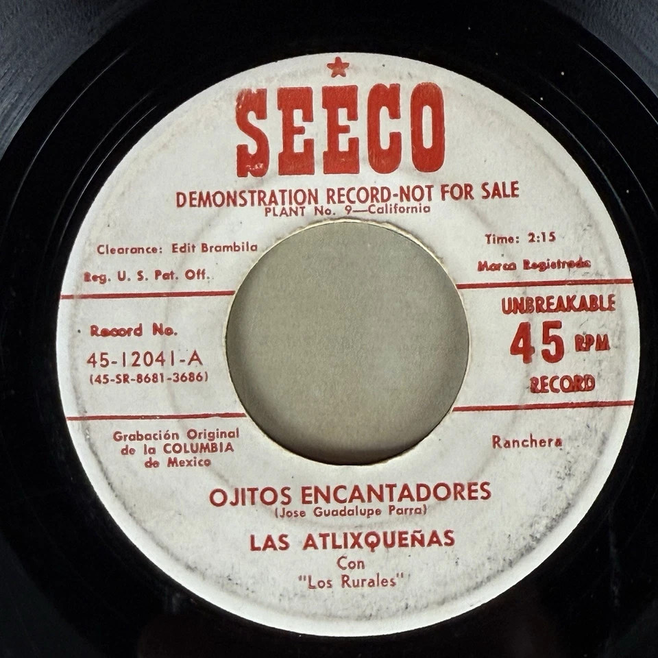 RARE Latin 45 - Las Atlixqueñas Con Los Rurales -Ojitos Encantadores SEECO HEAR! - Image 3 of 4