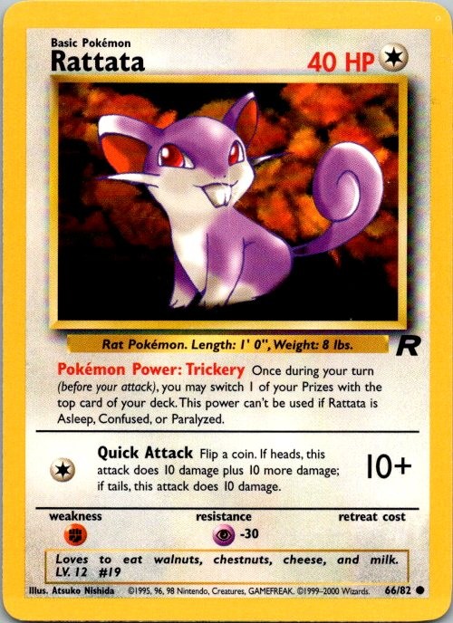 Rattata 66/82 Common Team Rocket Pokemon Unlimited Lightly Played