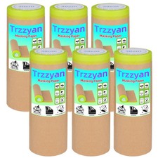 12Inchx50Feet Pre-Taped Masking Paper Roll - Heavy Painters Paper with Adhesi...
