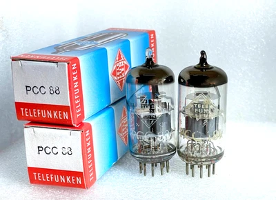 2 tubes PCC88 7DJ8 matched pair Telefunken diamond - Image 1 of 4