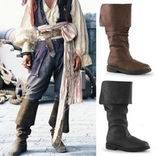 NEW Retro Medieval Viking Pirate Men Boots Nordic Jackboot Renaissance Steampunk